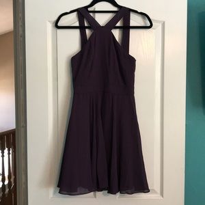 LULUS deep purple skater dress/ halter top